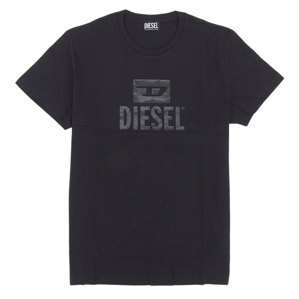ディーゼル Tシャツ カットソー メンズ 半袖 M コットン ブラック T-DIEGO TONE ON TONE T-SHIRT A09753RPATI9-BKM DIESEL