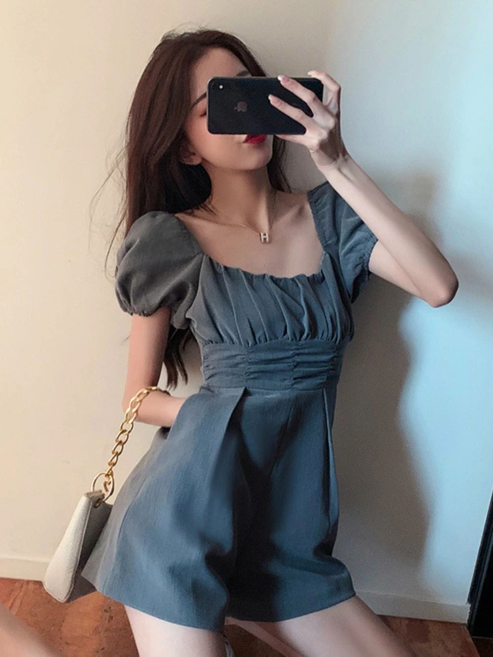 【送料無料】脚長 ビーチ 海 お出かけ デート エレガント きれいめ 大人可愛い 薄手 2way ハイウエスト ウエストマーク ェミニン