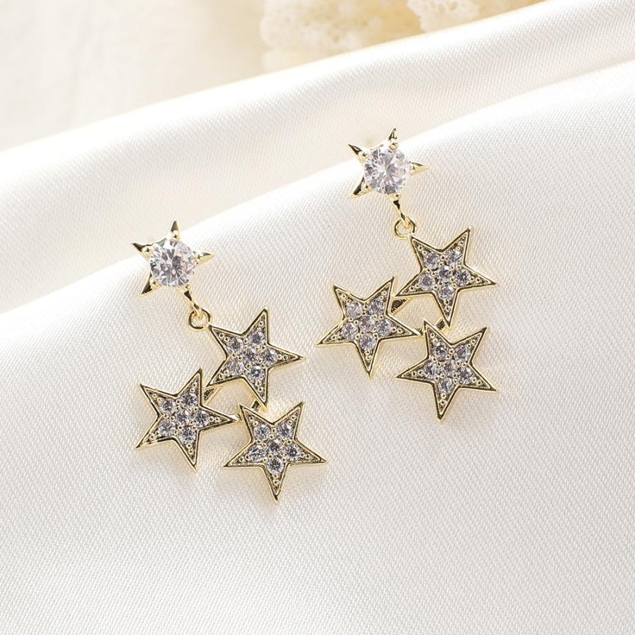ピアス レディース スター 星 シルバー バックキャッチ キュービックジルコニア 揺れる 小星 way スタッド 4,705円