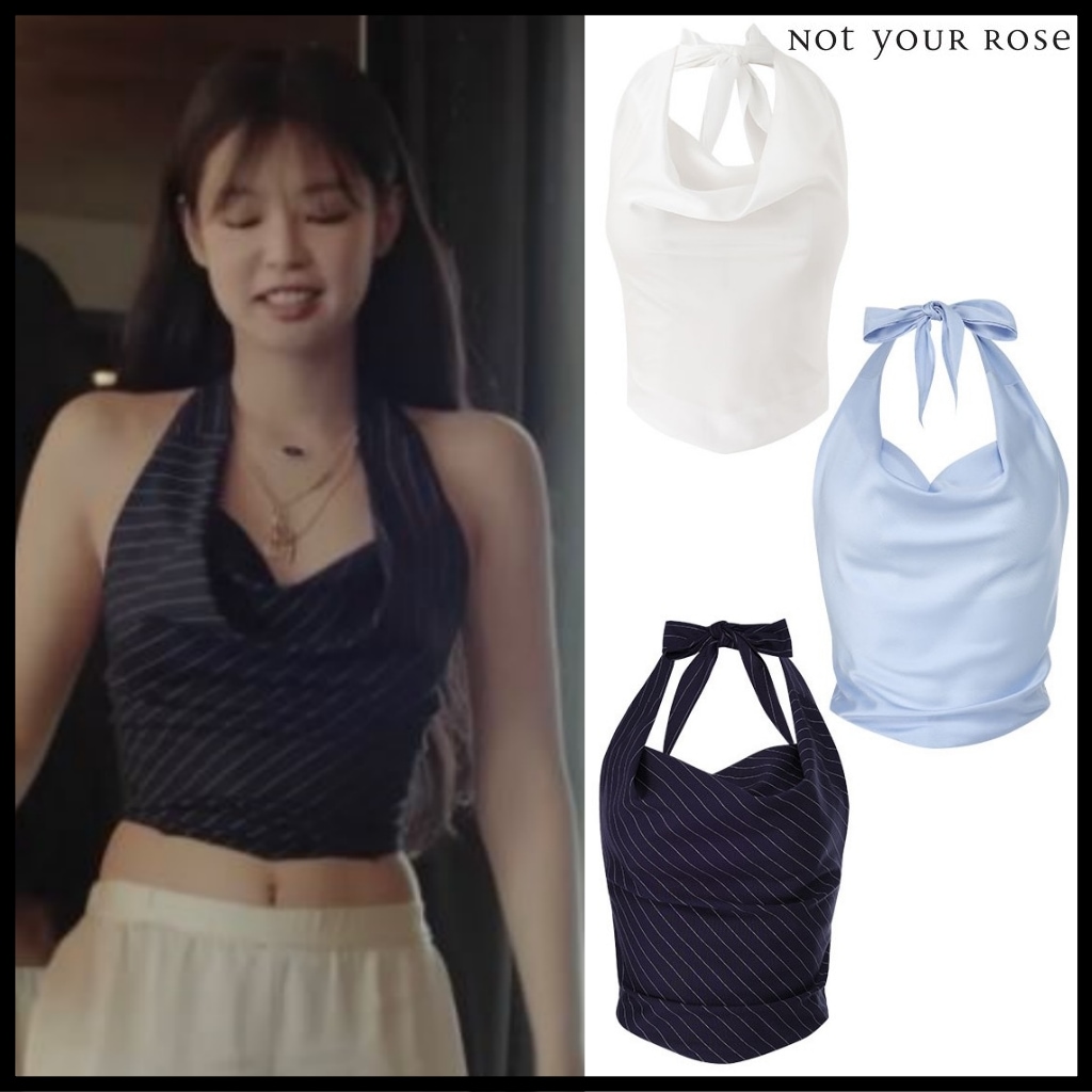 【Not your rose】 DRAPING HALTER TOP [BLACKPINK ジェニ着用] ジェニー着用 ホルタートップ ホルターネック タンクトップ