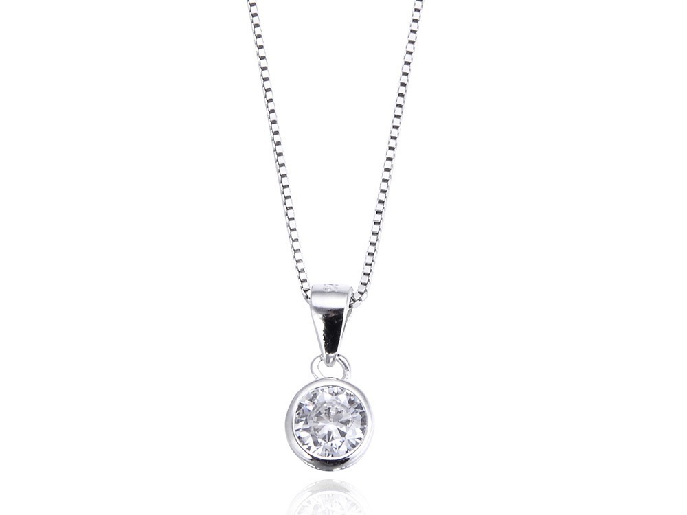 ネックレス レディース 925 ペンダント 一粒 cz シンプル 金属アレルギー対応 ジュエリー アクセサリー SILVER925 プレゼント ギフト カジュアル ブライダル 上品 女性用 ワ