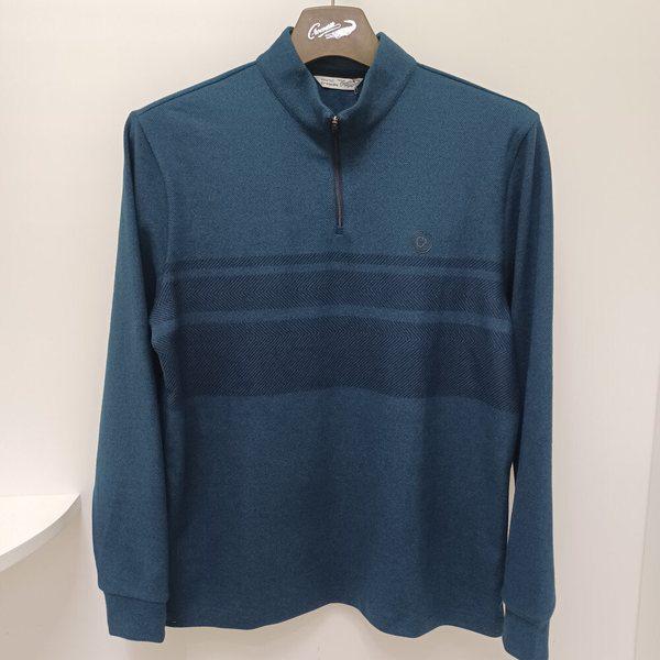 [幸福百貨店][]男性紺色ハーフジップTシャツcdaabts3453(34)