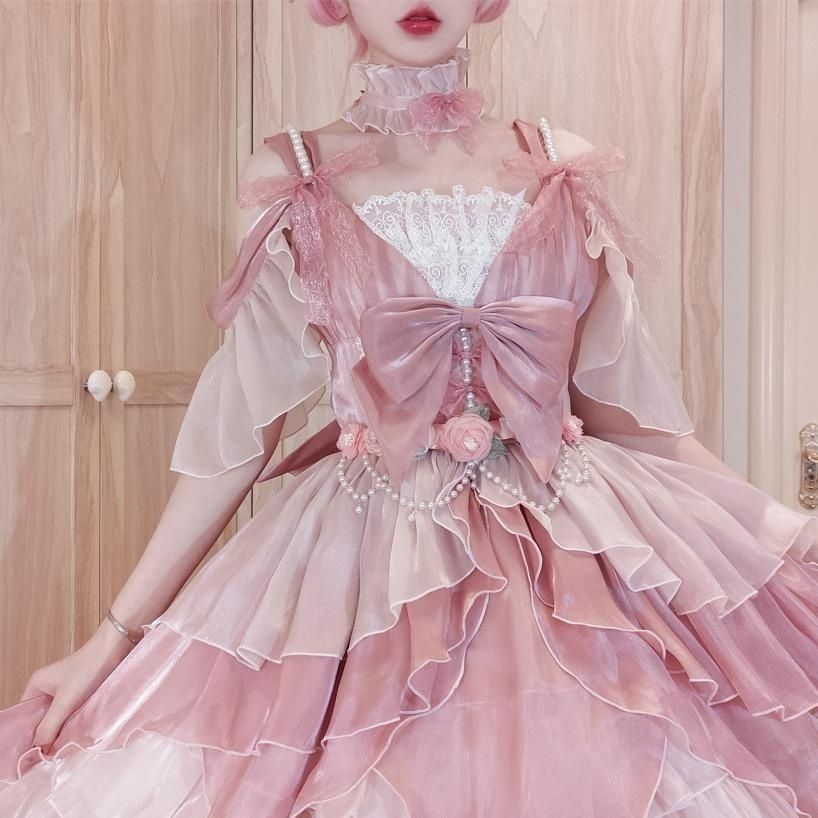 リトルフラワー リトルフラワーウェディングロリータドレス ゴージャスでエレガントなjskドレス リトルフラワーコス服 アンアン