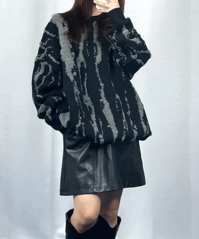 unisex noise oversize knit