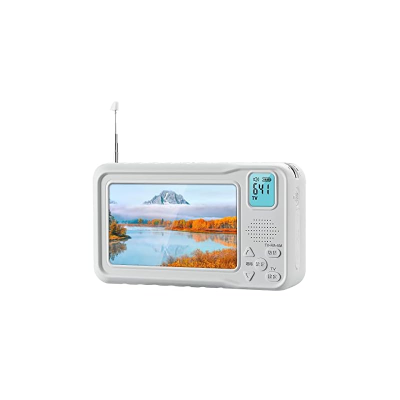 【2024年 ポータブルテレビ ワンセグテレビ FM/AMラジオ機能付き 3WAY電源 小型テレビ 4.3インチ液晶画面 手回し充電可能 ポータブル テレビ 小型 LEDライト付き SOSサイレン機能