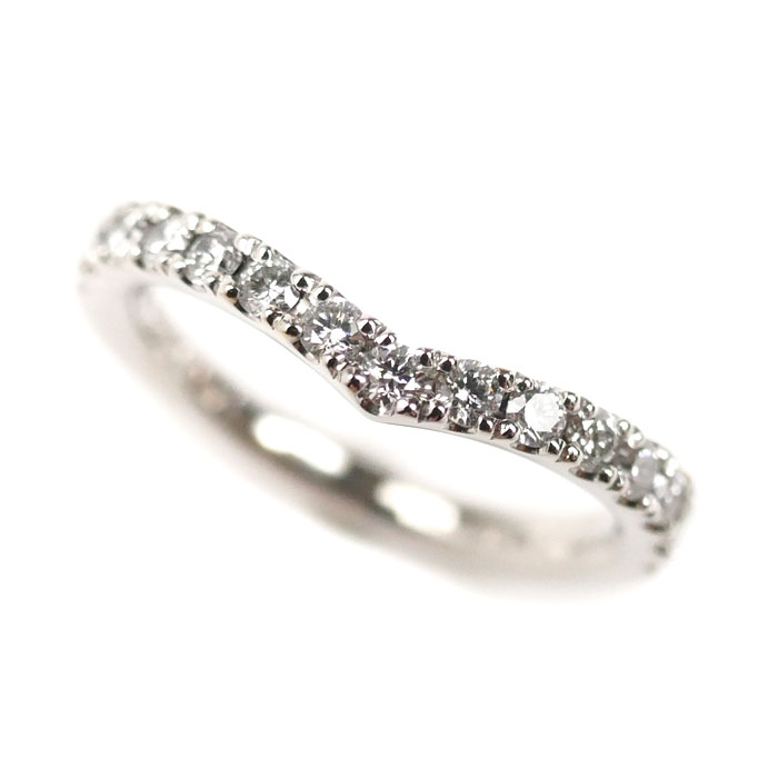 TRECENTI トレセンテ Pt950プラチナ ハーフエタニティVO1 リング・指輪 ET-SHB ダイヤモンド0.33ct 5号 2.9g Vライン レディース 中古