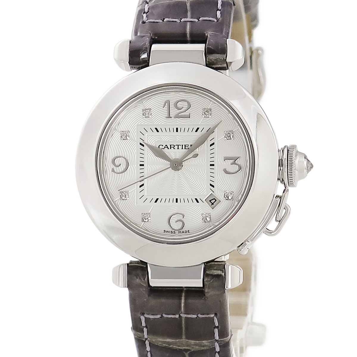 パシャ クラシック 32mm WJ111156 自動巻き メンズ レディース K18WG無垢 純正ダイヤ ギヨシェ ボーイズ 3年保証 321,206円