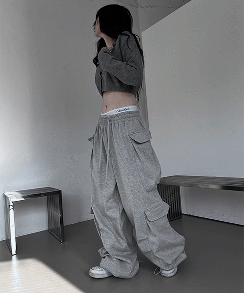 [3COLOR / unisex] multi cargo string pants