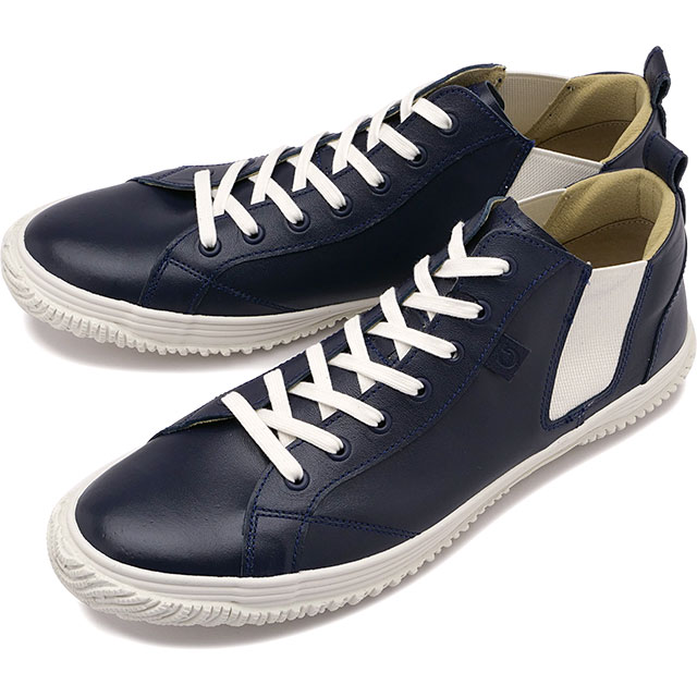 スピングル SPINGLE スニーカー サイドゴア [SP442-216] SP-442 メンズ・レディース 日本製 カンガルーレザー Deep-Navy 正規取扱店