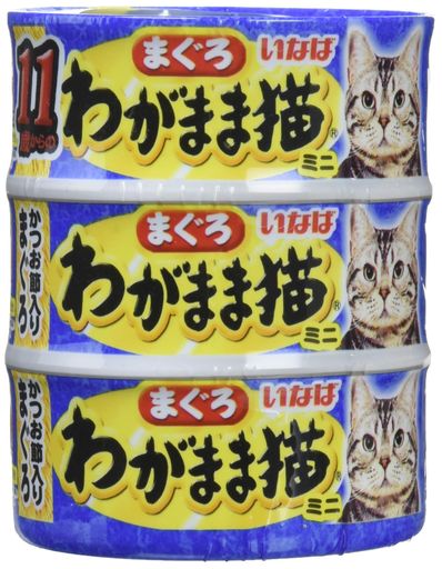いなば わがまま猫まぐろミニ 11歳からのかつお節入り 60G×3個 24個セット 8,915円
