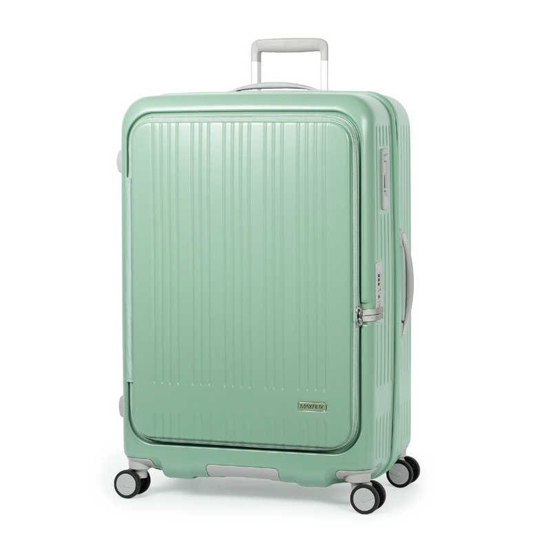 スーツケース ジッパータイプ 宿泊目安：10日間以上 100L フロントオープン 拡張機能搭載 前輪ストッパー TSAロック搭載 MAXBOX マットアッシュグリーン　MX-8011-28W