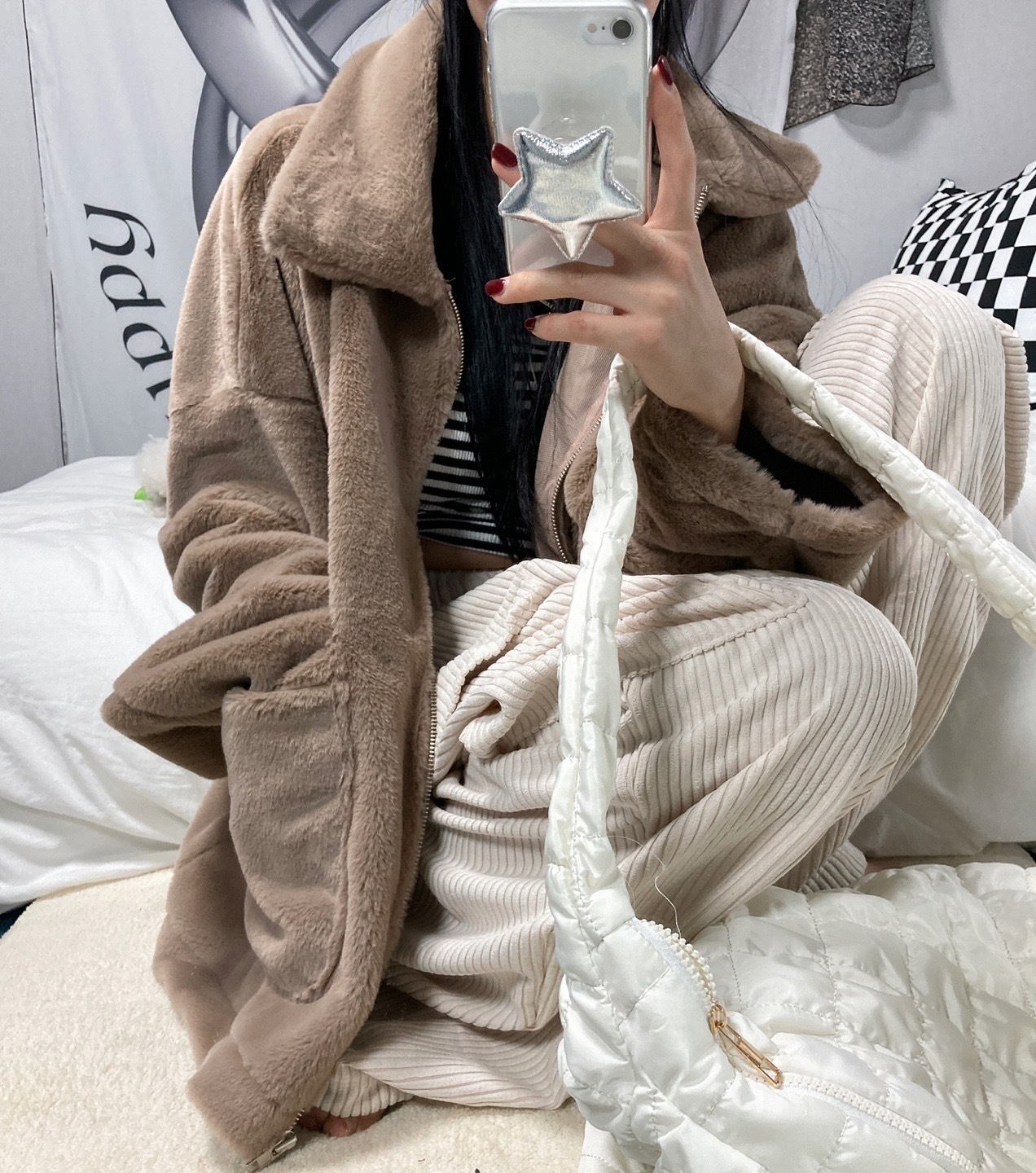cara pocket fur jumper (2color)
