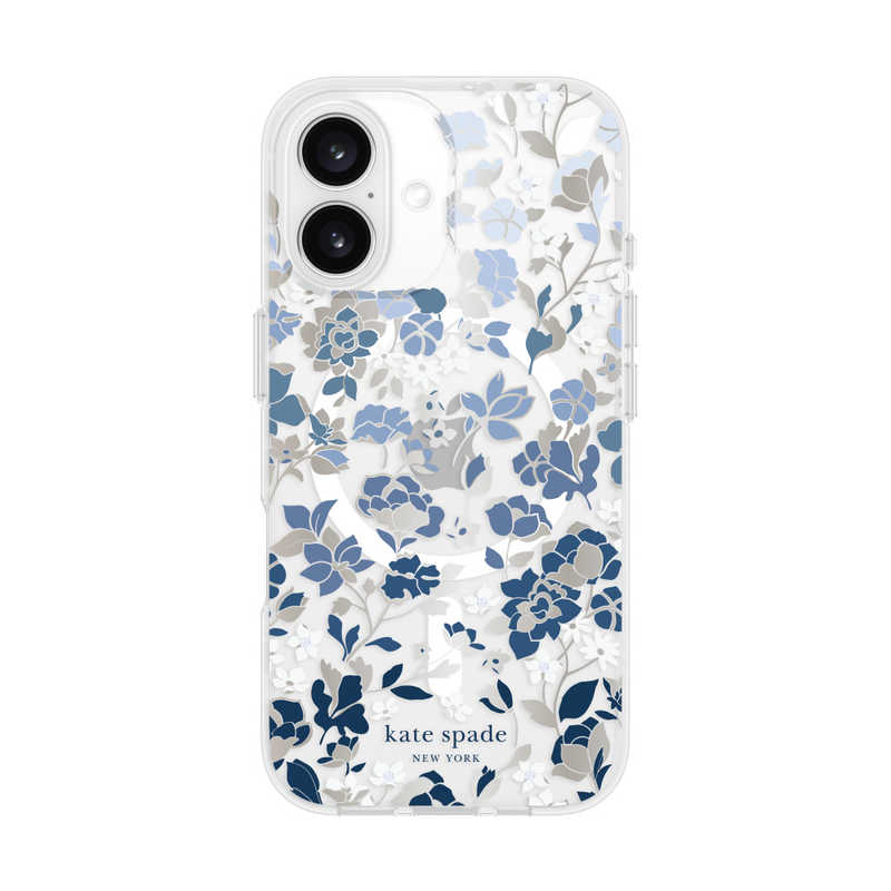 iPhone 16 Kate Spade Protective - Gems/ MagSafe/ Recycled Flowerbed Blue Flowerbed Blue　KS054338