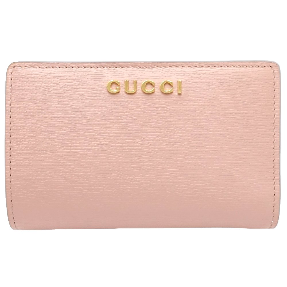 スクリプトカードケースウォレット 772640 二つ折り財布 レザー ピンク/181241【中古】