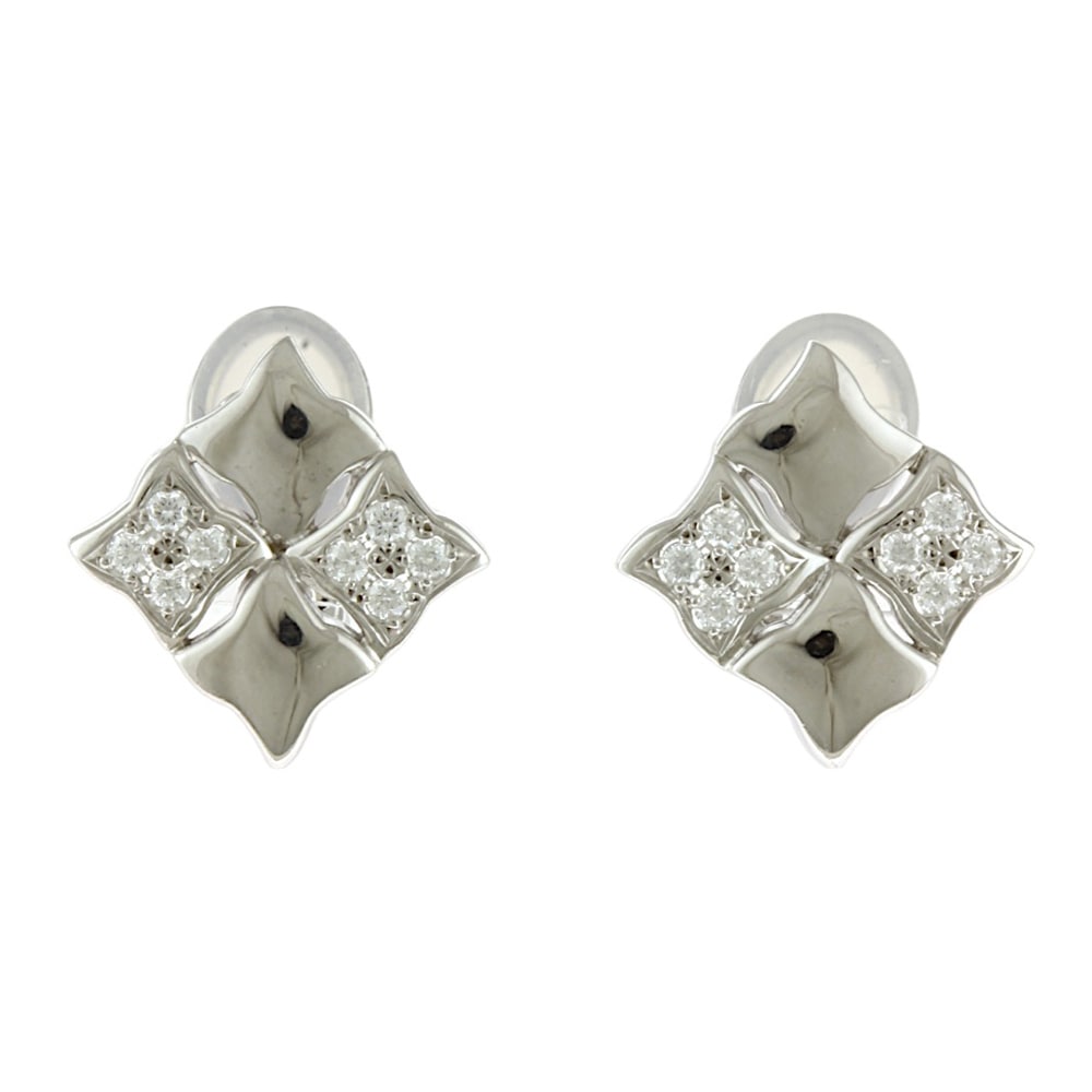 ミキモト イヤリング 18金 K18ホワイトゴールド ダイヤモンド MIKIMOTO 中古 美品