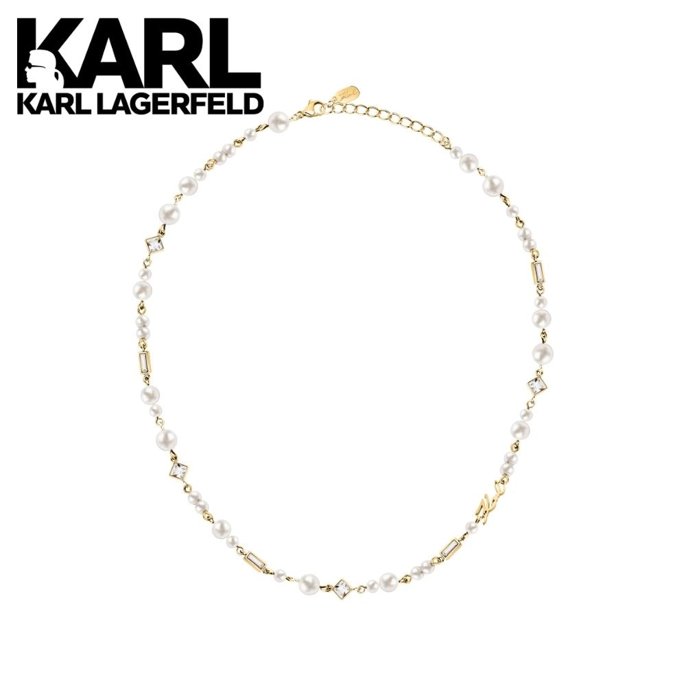 KARL LAGERFELD 正規品 ネックレス パール クリスタル ゴールド レディース カールラガーフェルド アクセサリー ギフト プレゼント 成人 卒業 入学