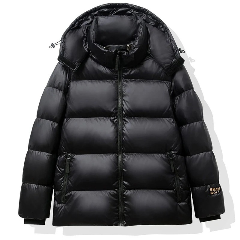 黒金の短い商品は男女同じ白鴨毛ダウンジャケットカップルがゆったりしたダウンジャケットを厚くしている