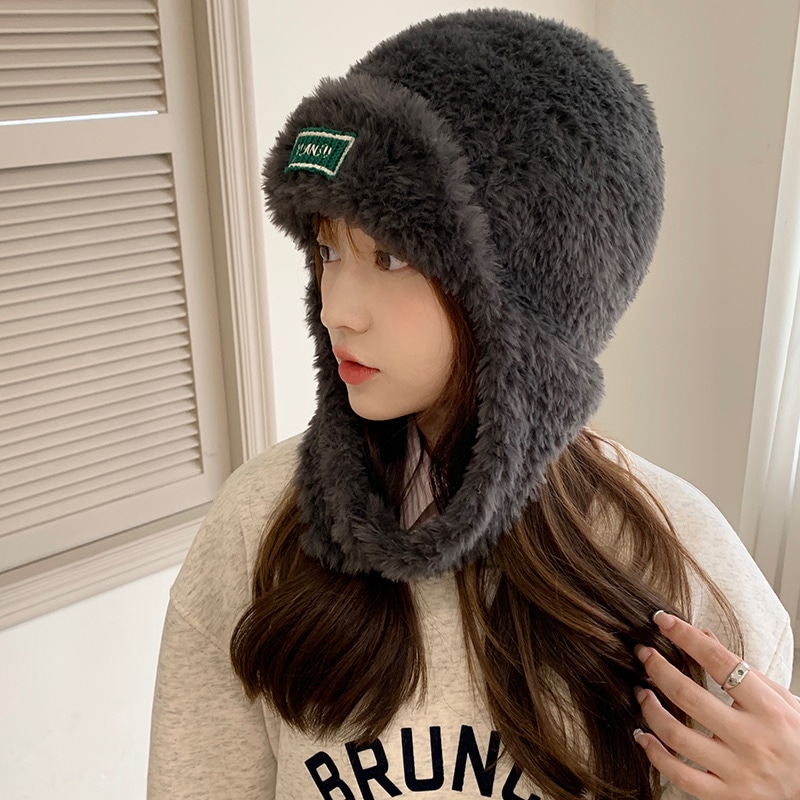 韓国 帽子自転車冬の女性は風を防ぐために戸外を厚くしない保温マスクマフラースキー耳保護マスクカバー