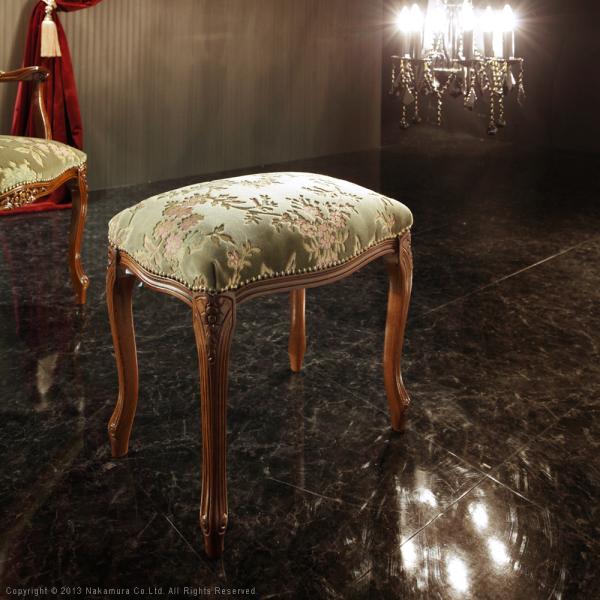 スツール 椅子 腰掛け 猫脚 ヨーロピアン おしゃれ 装飾 彫刻 デザイン 柄 金華山織り 立体感 天然木製 完成品 高級 インポート イタリア 玄関 リビング 応接室 20,275円