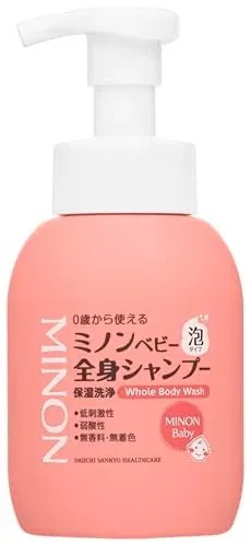 MINON(ミノン) ベビー全身シャンプー 本体ボトル 350mL ベビーソープ ベビーシャンプー 0歳から使える 泡タイプ 保湿 乾燥対策 弱