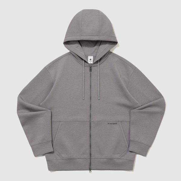 [] ユニクッション地ルーズフィットフード付きジップアップ GRY / QR123LFT13 / 男女共用