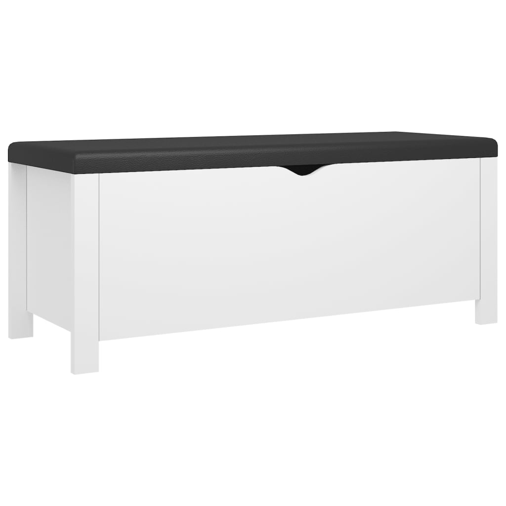 収納ボックス クッション付き ホワイト 105x40x45cm（米国限定）
