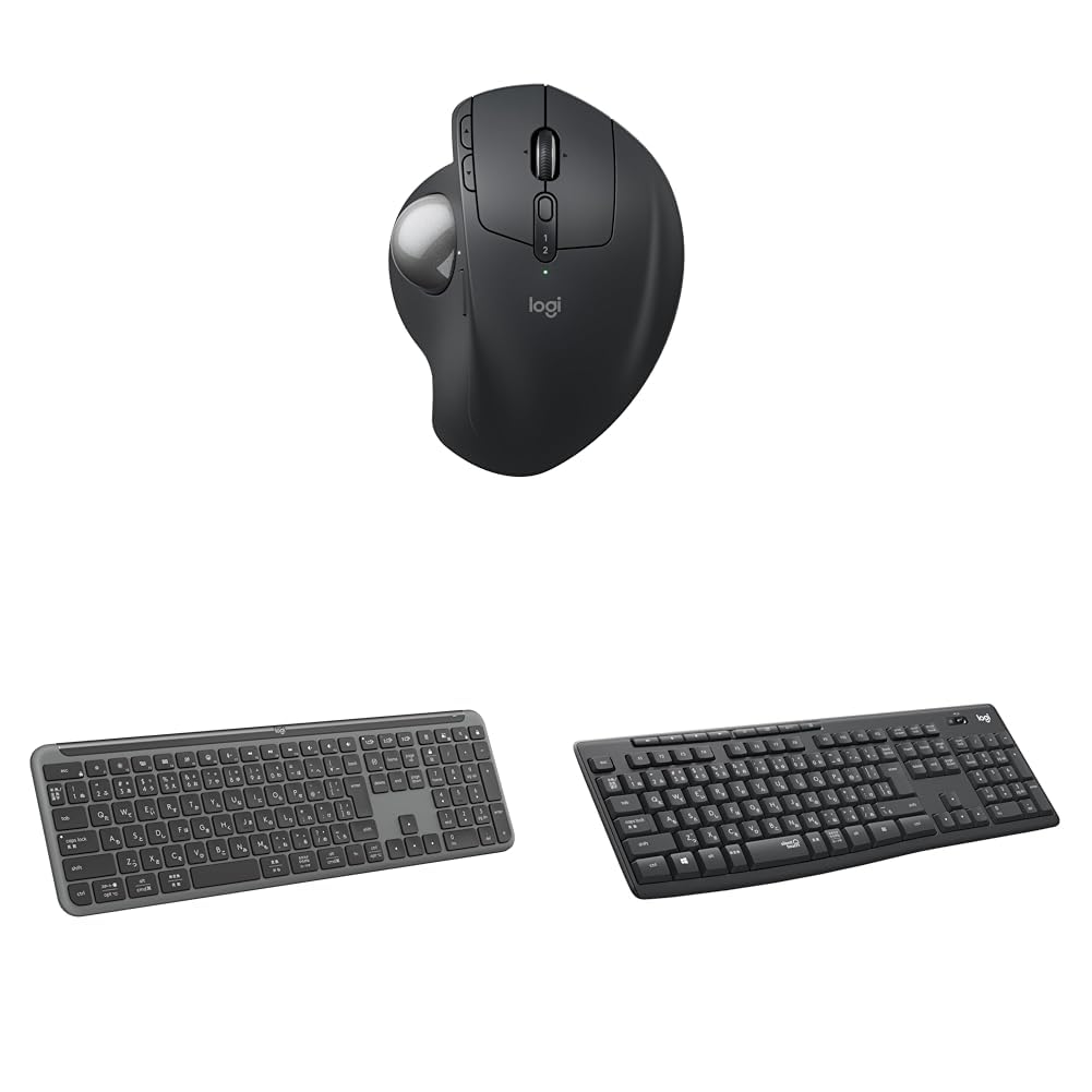 【セット買い】ロジクール ワイヤレス トラックボール マウス MXTB2 MX ERGO S Bluetooth Logibolt + SIGNATURE SLIM ワイヤレス キーボード K950G