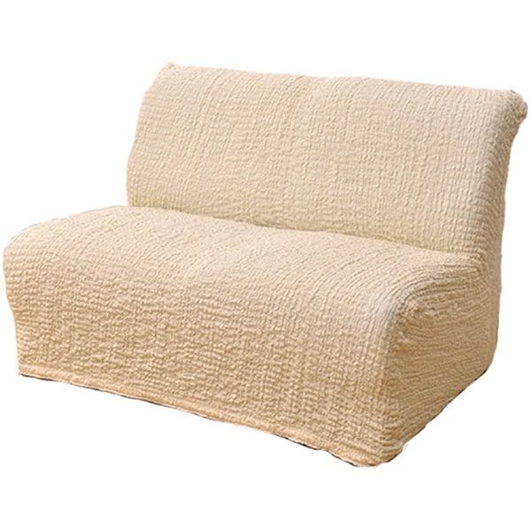 フィビアンテキスタイル タテ・ヨコ伸縮式ソファカバー クレア ベージュ 肘無し 2人掛用(6515210) メーカー直送