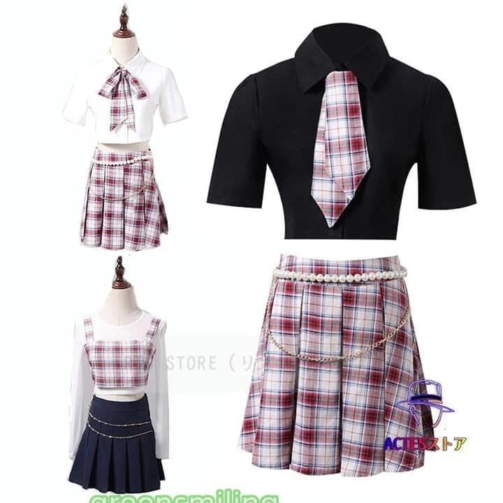 チェック柄 衣装 トップス スカート ダンス衣装 大人 レディース セットアップ チアガール へそ出し 韓国風 ジャズ ヒップホップ ステージ衣装 ダン