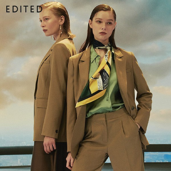 エディテッド ベーシック ワンボタン ジャケット+スカーフ