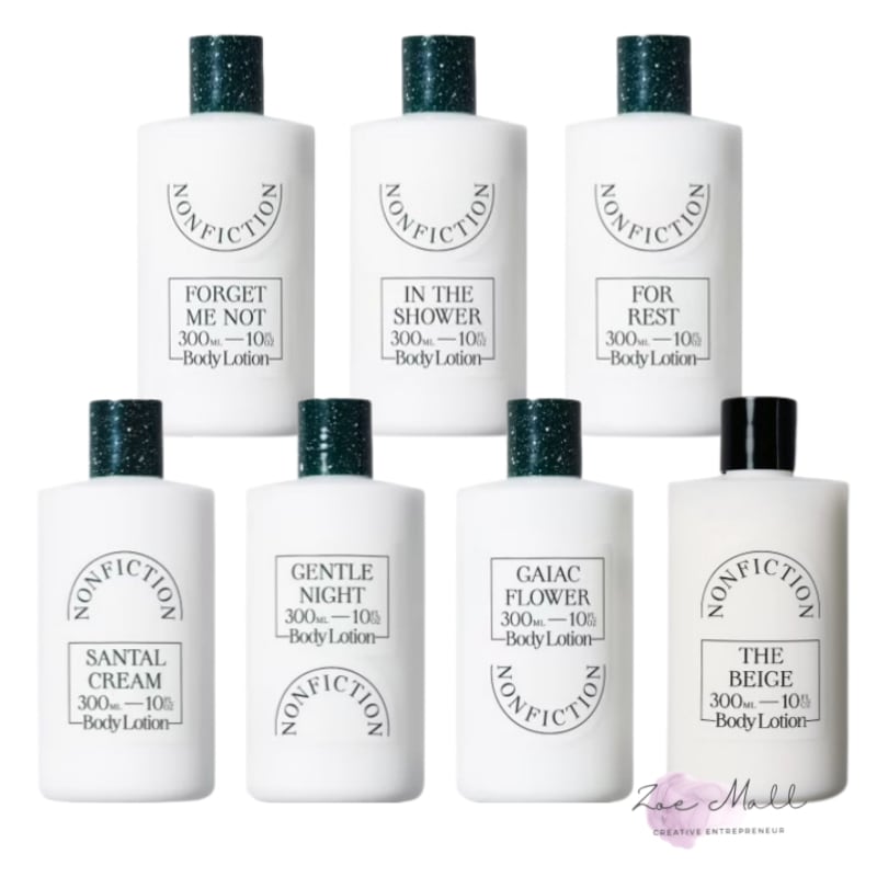 [7種 1択]ボディローション 300ml/正規品 nonfiction (サンタルクリーム/ジェントルナイト/ガイアックフラワー/フォーゲットミーナット/インザシャワー/フォーレスト/オープンアーム