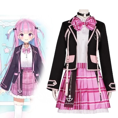 バーチャル YouTuber Vtuber 湊あくあコスプレ衣装 演出服 変装 仮装 コスチューム ハロウィーン ハロウィン 文化祭 JK