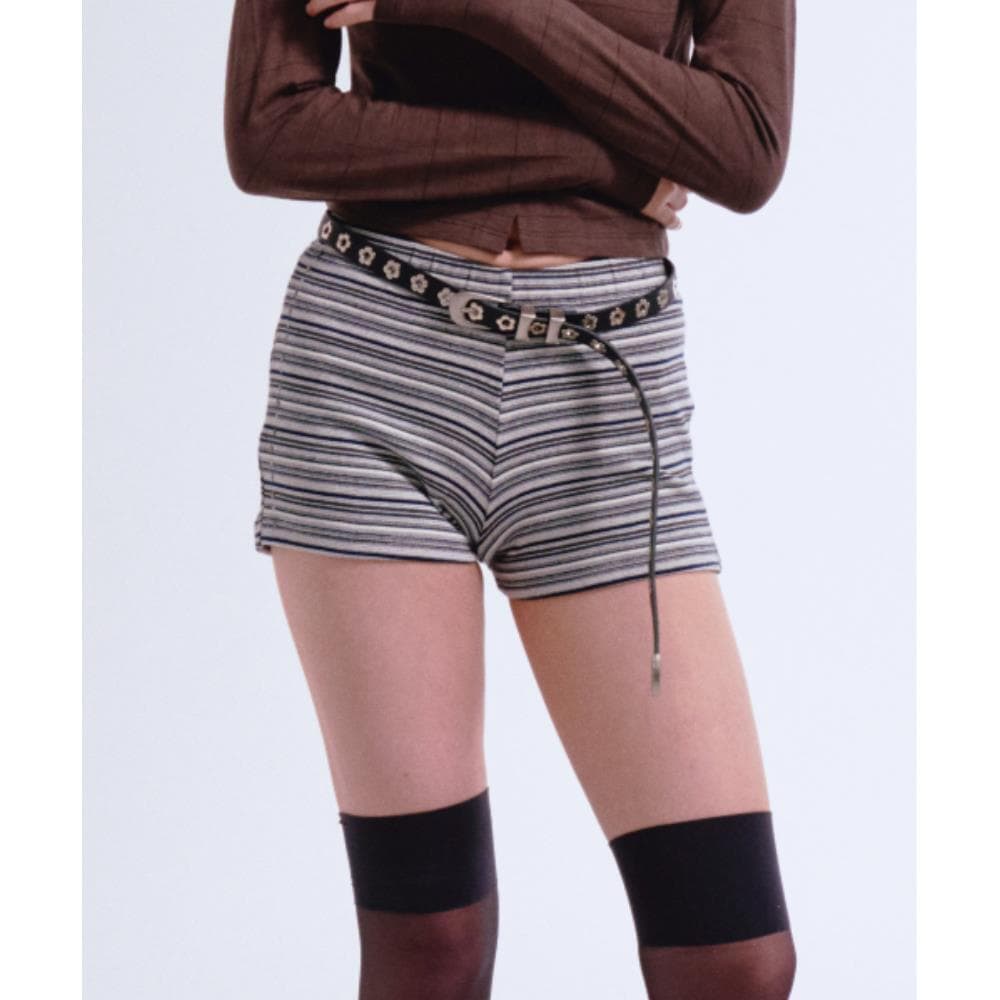 PRENDA HOTFIX SLIM STRIPE SHORTS GRAY PRTVSUCS05WC4