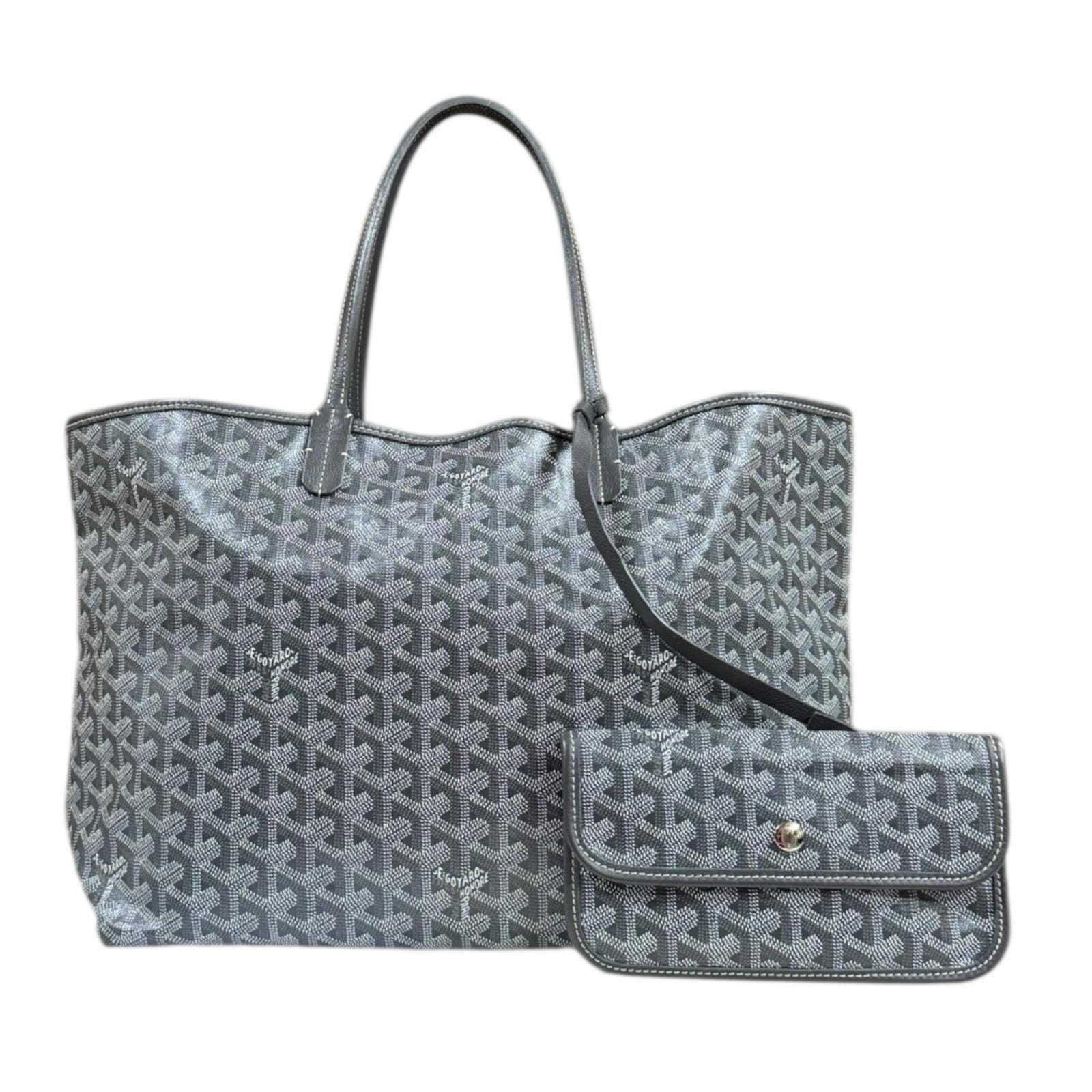 ゴヤール サンルイPM トートバッグ PVCコーティングキャンバス グレー GOYARD 中古