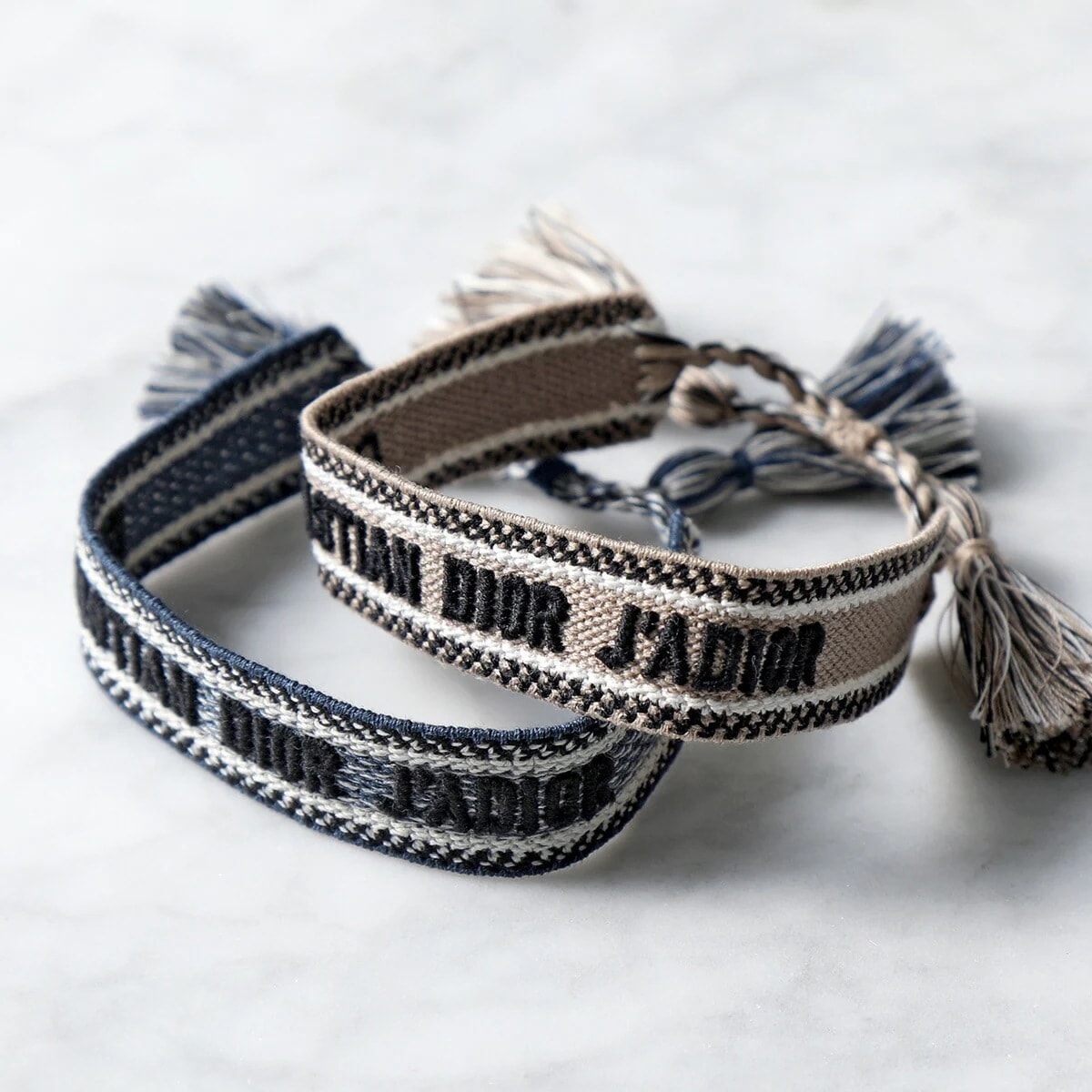 Dior ディオール ミサンガ Textile JAdior Bracelet B0961 ADRCO レディース 2点セット ブレスレット ロゴ刺繍 25B/blue/off-white
