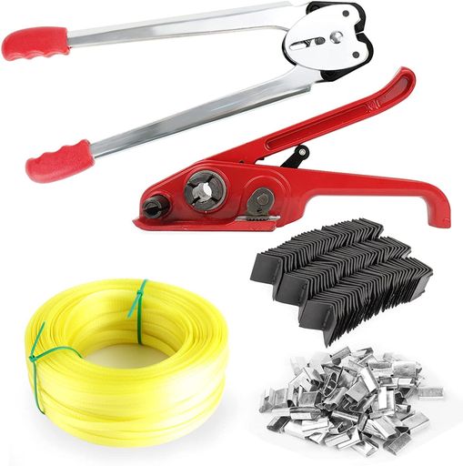 梱包機 手動 PET/PP 梱包ツールセット バンド 引締器 シーラー バンド 引締機 引締器 100mパッキングベルト 100メタルシール 100PCSストラップエッジプロテクター 付き 日本語明書 8,100円