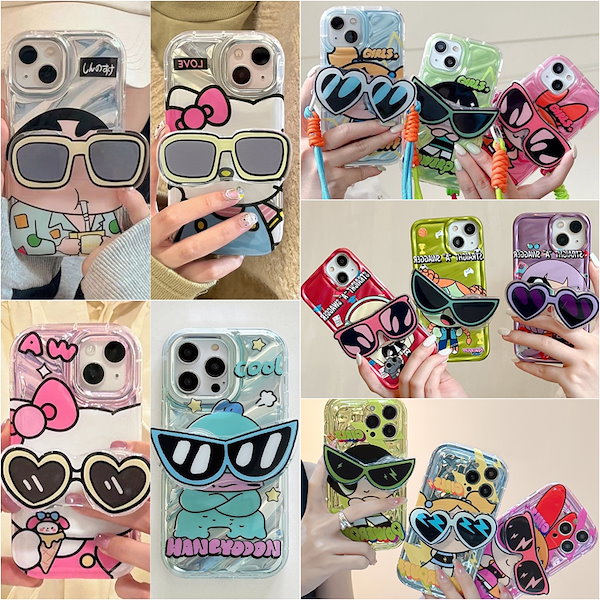 Qoo10] しんちゃんサングラスグリップ付き iph
