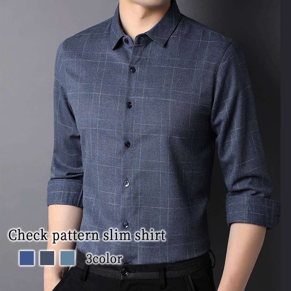 シャツ メンズ チェック柄スリムシャツ 秋 フォーマル おしゃれ しわになりにくい オシャレ 大きいサイズ ブランド 白 カジュアル 派手 インナー 暖かい 厚手 ビジネス オフィス フランネル 冬