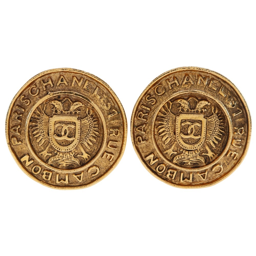 ココマーク 31 RUE CAMBON ヴィンテージ イヤリング 金メッキ 約26g レディース 中古品 A-ランク