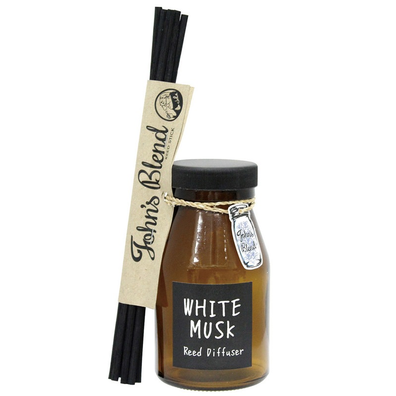 [3点セット] JohnsBlend リードディフューザー ホワイトムスク 【 芳香剤 スティック おしゃれ フレグランス 芳香器 リードスティック アロマディフューザー 】