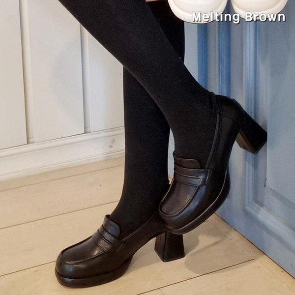 女性カジュアル厚底ローファーヒール 6.5cm K04