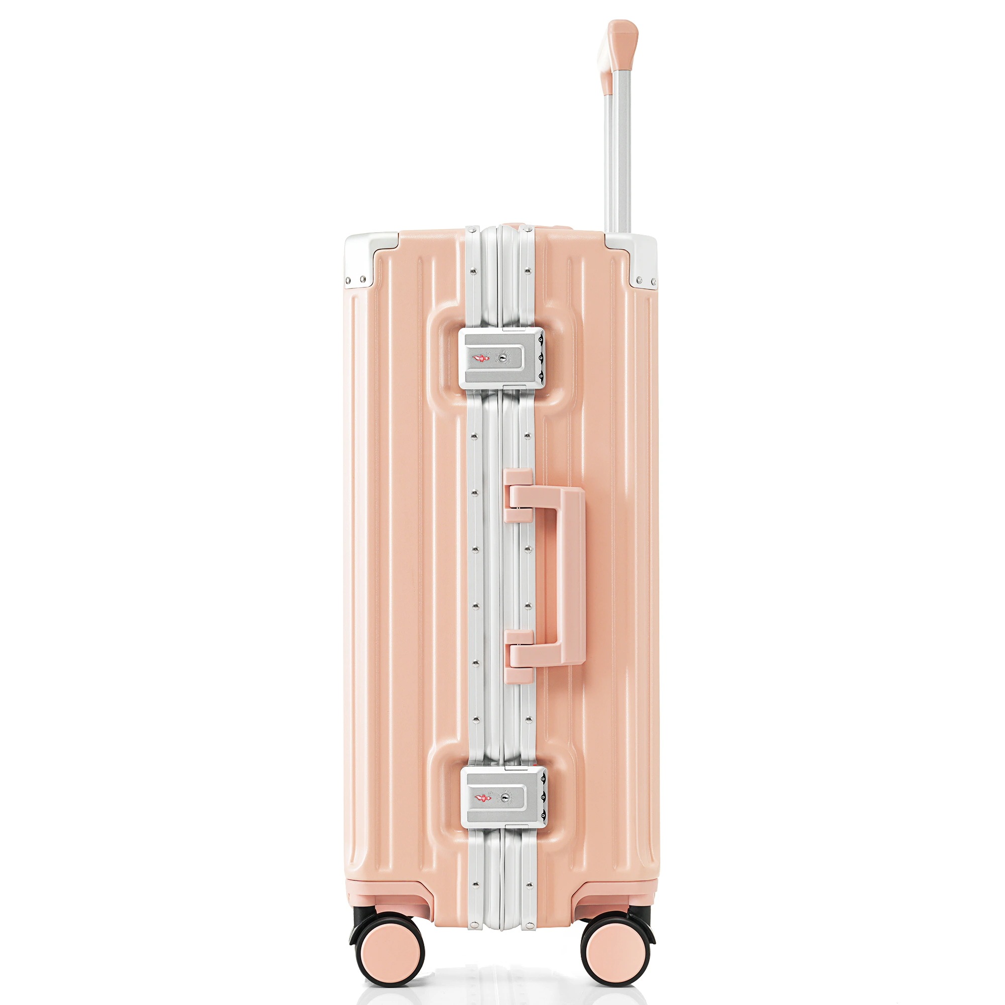 【送.料.無.料】スーツケース キャリーケース キャリーバッグ Mサイズ フレームタイプ アルミ USBポート付き カップホルダー フック式底足 ドリンクホルダー 軽量 おしゃれ 電車 静音