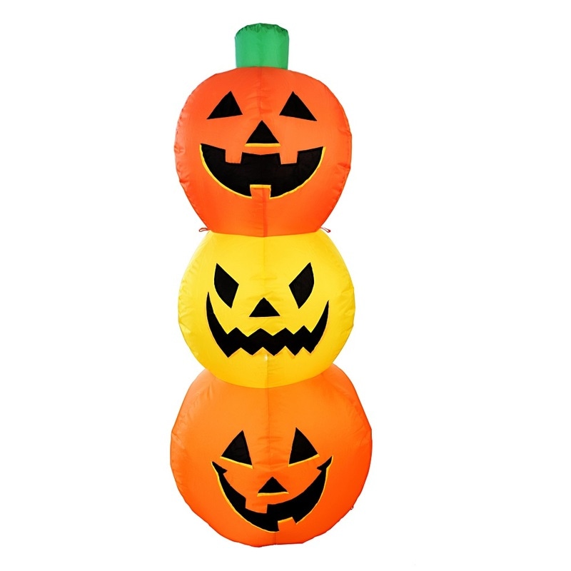 125cm エアーディスプレイ トリプルパンプキン 【 ハロウィン 装飾品 インテリア 電飾 エアバルーン 光る ライト 飾り エアーブロー 雑貨 インフレータブル デコレーション イルミネーション