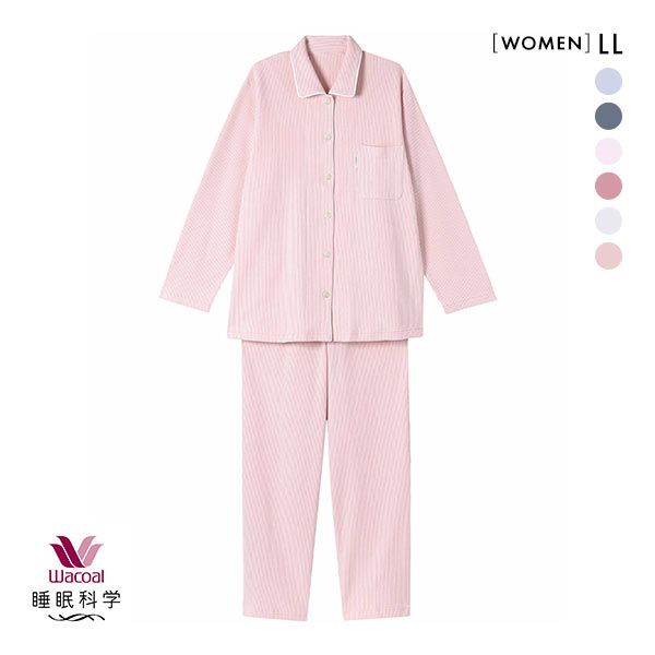 ワコール Wacoal スイミンカガク 睡眠科学 ふわごころ パジャマ 上下セット ラムコ 綿100