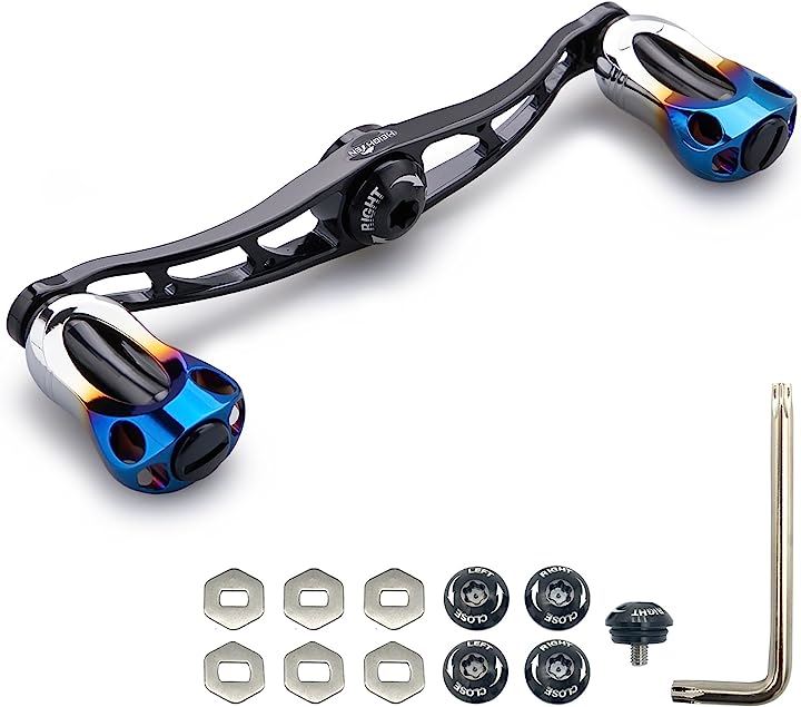 リール ハンドル 22mm ノブ搭載 シマノ SHIMANO ダイワ DAIWA アブ Abu 通用 ベイトリール Aurora Series 115mm( 115mm - ブラック)