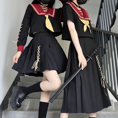 木子ちゃんJKオリジナル少女大人不良JK制服スーツ学生長袖ロングスカート秋冬新作大