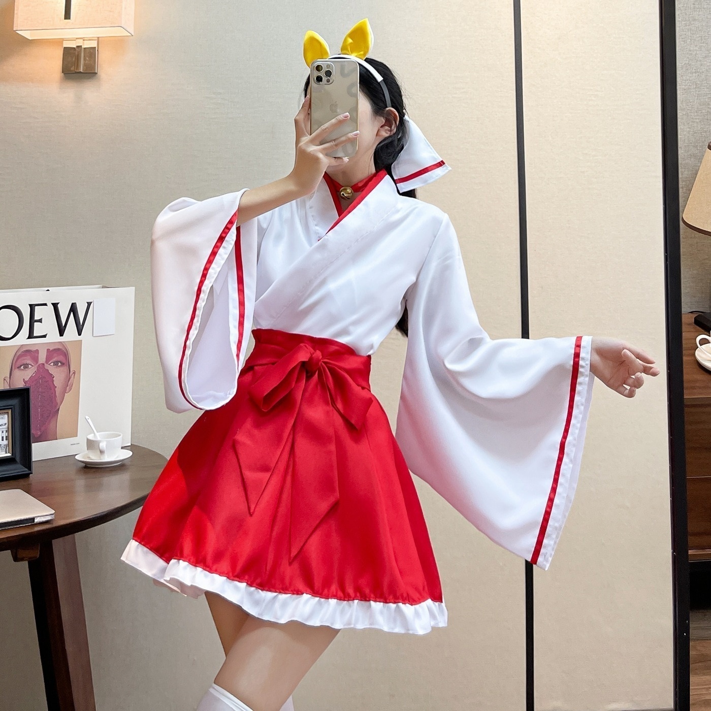 アニメ妖狐x僕ss白鬼院凛凛蝶帰祖巫女着物コスプレフルセット女装