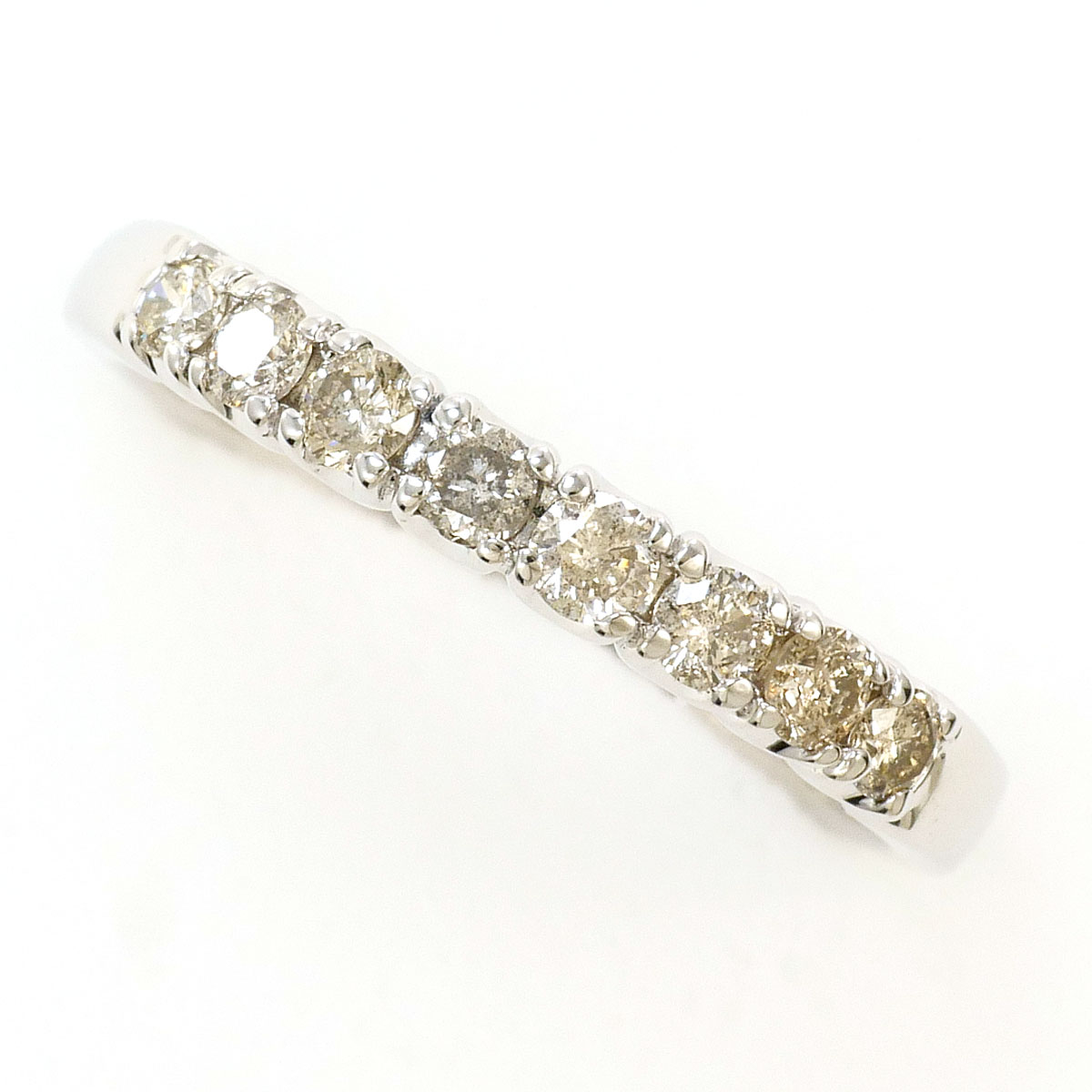 K10 10金 WG ホワイトゴールド リング・指輪 9号 ダイヤモンド 0.30 ct 総重量約1.3g 中古