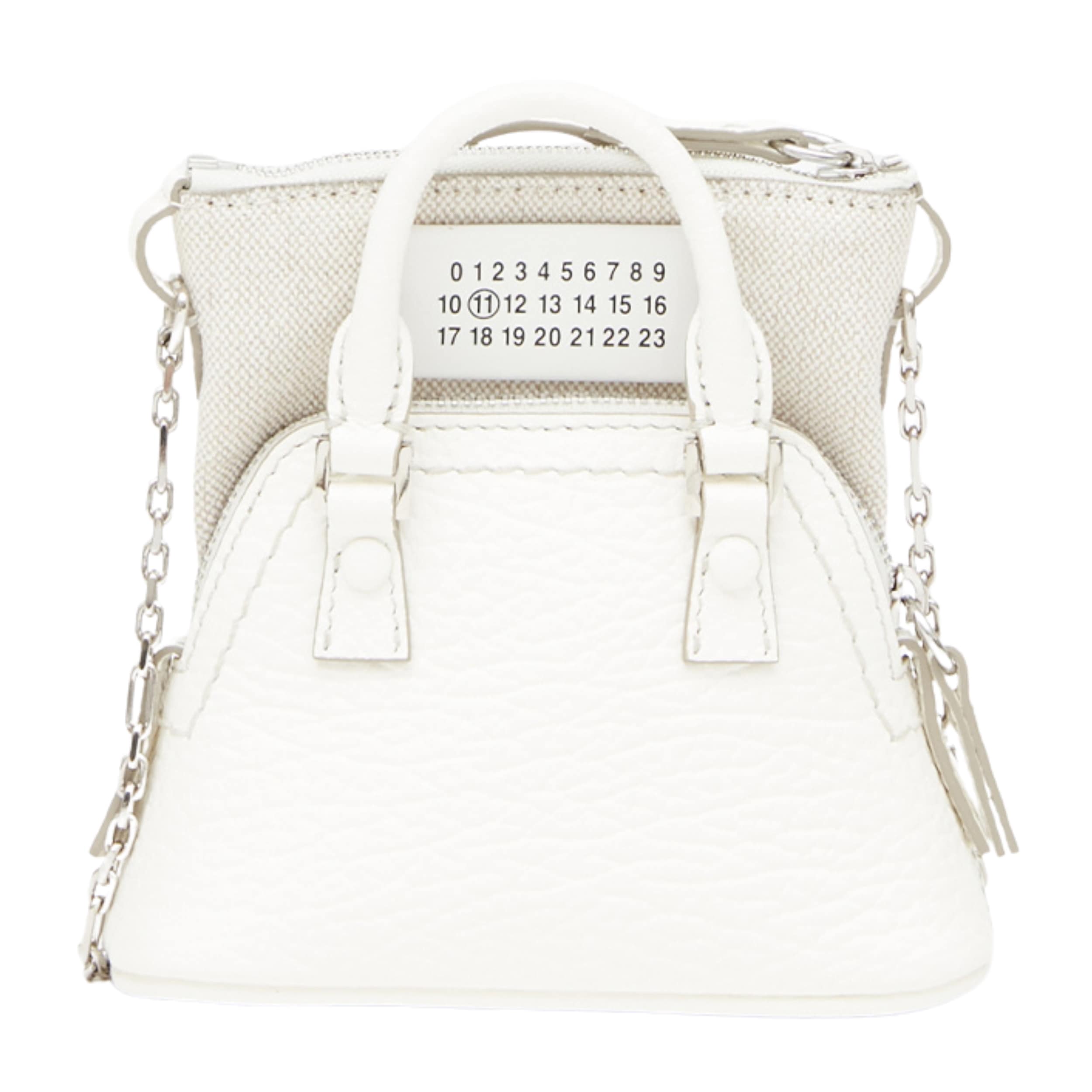 正規品 5AC クラシック ベイビーハンドバッグ ホワイト SB3WG0025P4455H0157 ロゴ入り 韓国ファッション ショルダーバッグ チェーンバッグ カバン レディース