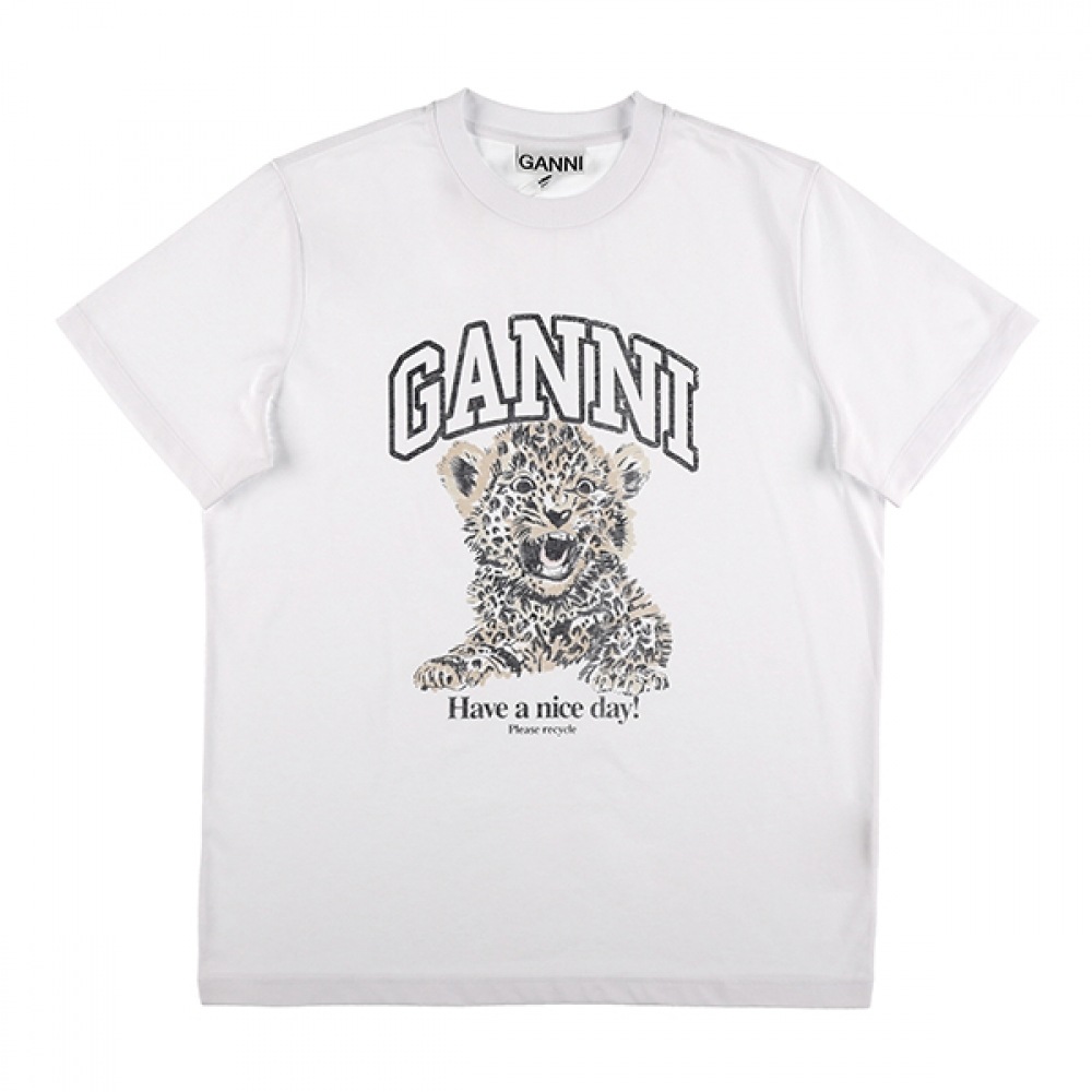 ギャニ T4124 943 レオパードプリントレディースショートスリーブ Tシャツ